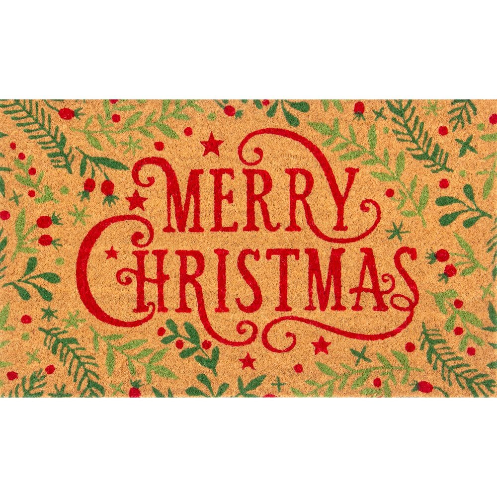 Home Accents Holiday Merry Christmas 18 in. x 30 in. Coir Doormat