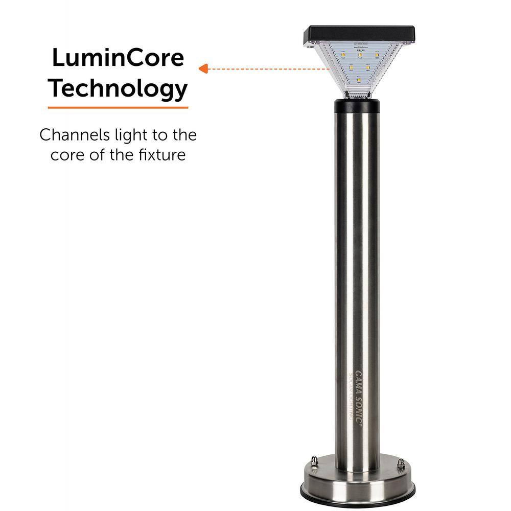 Luxor Stainless Steel Solar LED Pathway Light, 20.25-inch