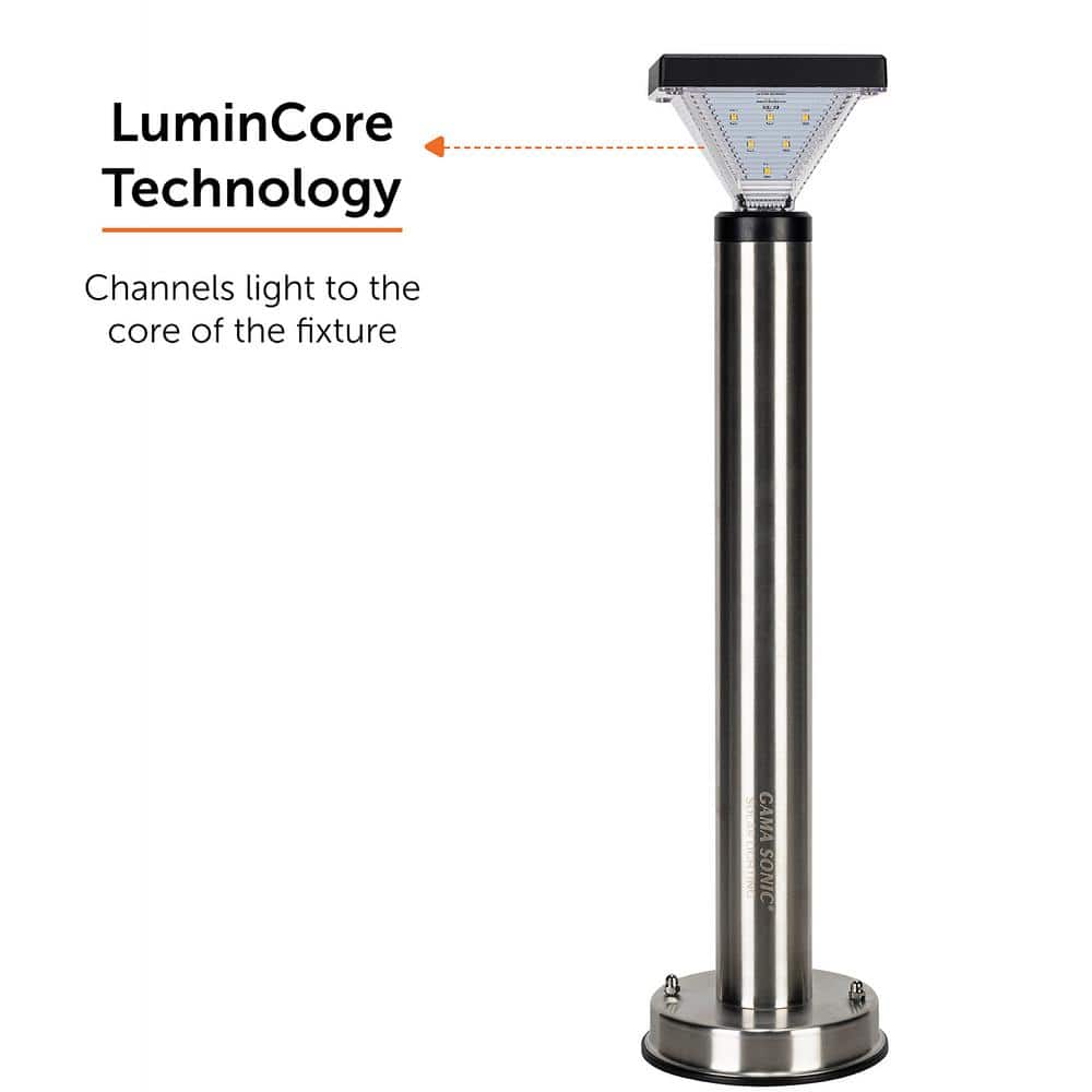 Luxor Stainless Steel Solar LED Pathway Light, 20.25-inch