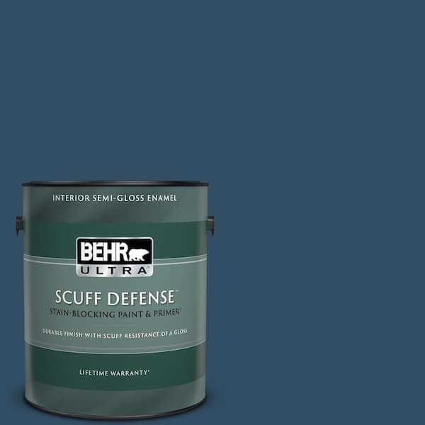 BEHR ULTRA 1 gal. #ECC-53-3 Outer Space Extra Durable Semi-Gloss Enamel Interior Paint & Primer