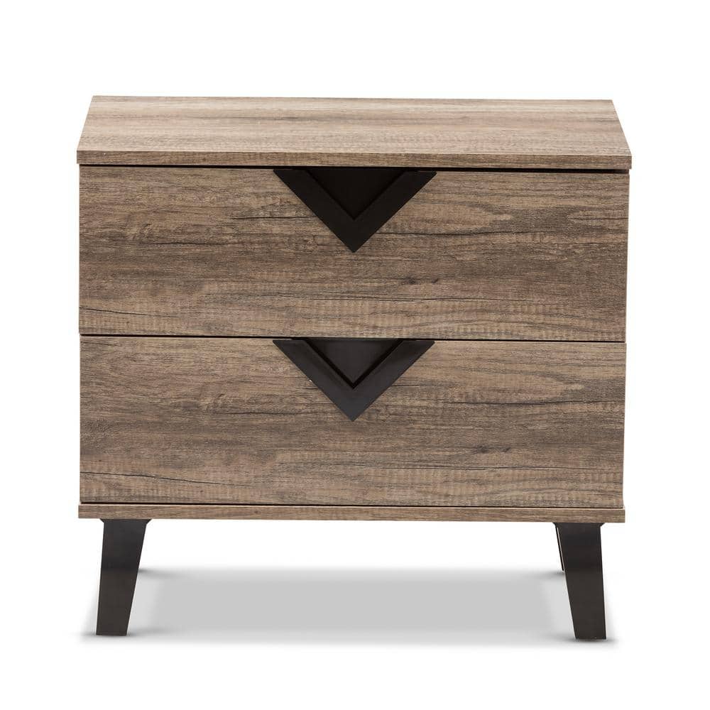 Swanson Light Brown Oak 2-Drawer Nightstand