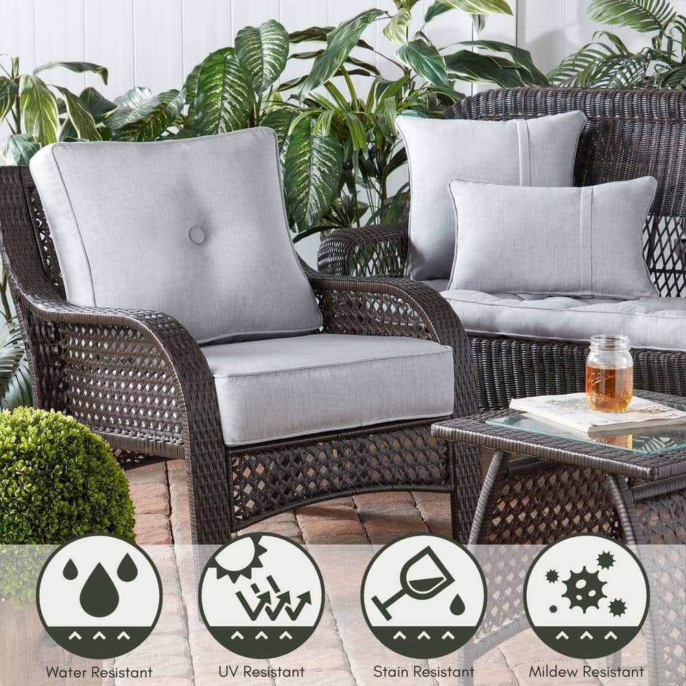 Granite Gray Sunbrella Fabric Deep Seat Cushion Set