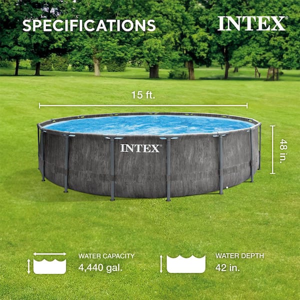 Prism Frame 15 ft. Round 48 in. Deep Above Ground Pool Set