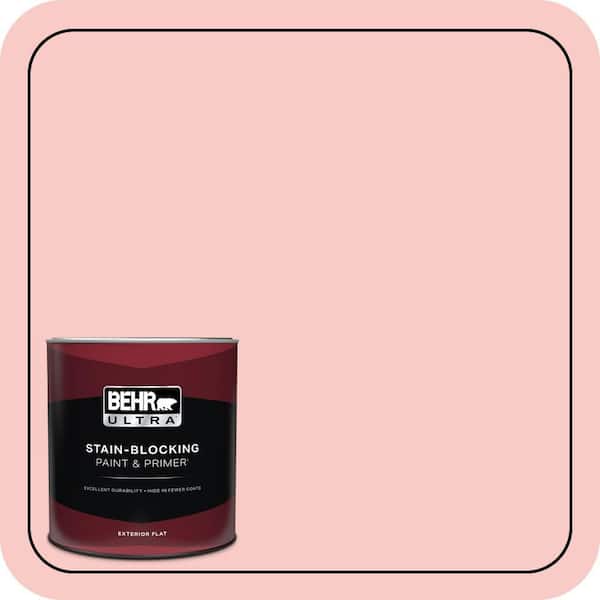 BEHR ULTRA 1 Qt. #160C-2 Flush Pink Flat Exterior Paint & Primer