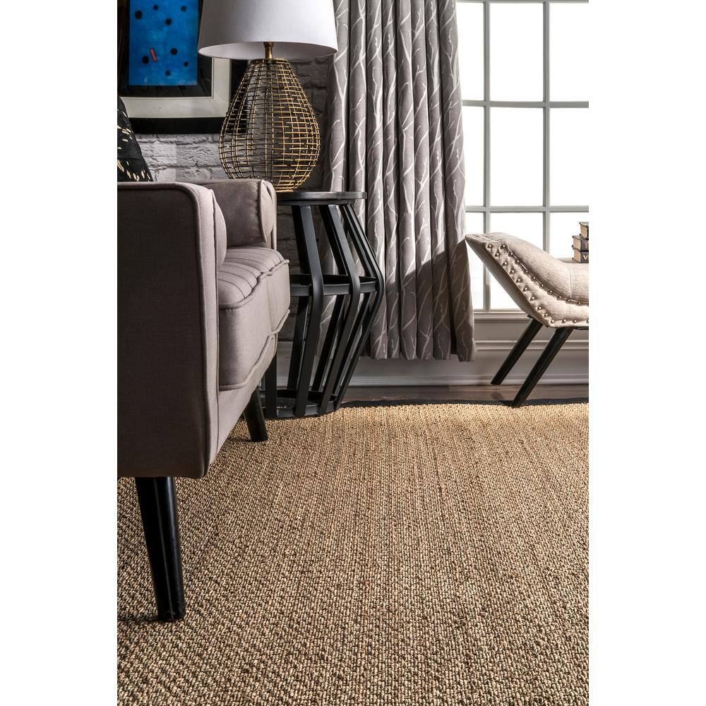 Handmade Black Cotton Bordered Seagrass Runner Rug