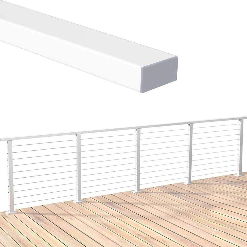 6 ft. 6 Stainless Steel Rectangular White Handrail Indoor Outdoor Cable Railing System Deck Stair 2.37 in. price history on PriceWatchPro