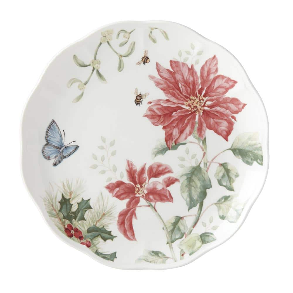 Butterfly Meadow Holiday 12-Piece Porcelain Dinnerware Set for 4