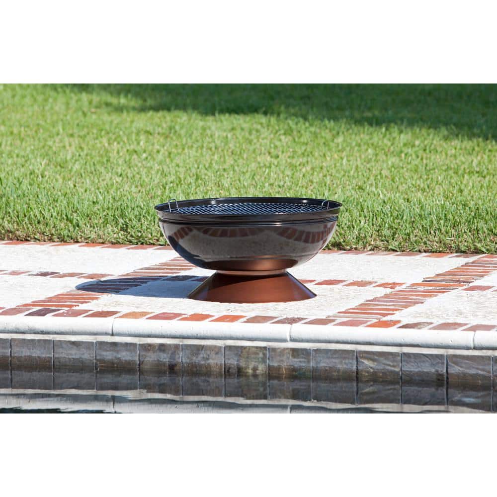 Degano 26" Black and Copper Round Wood Burning Fire Pit