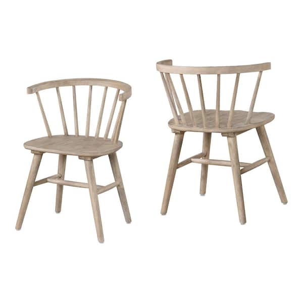 Veneten Natural Wood Dining Chairs Set of 2