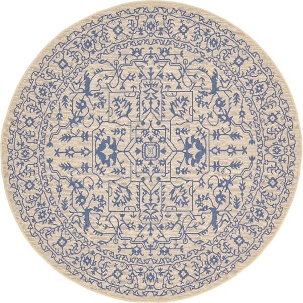 Outdoor Allover Beige 6' 0 x 6' 0 Round Rug
