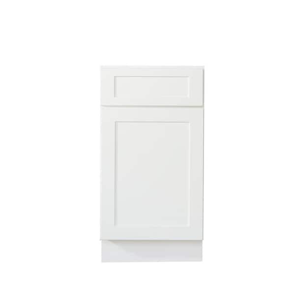 Bremen Cabinetry Bremen Shaker Ready to Assemble 9 x 34.5 x 24 in. Base Cabinet with 1 Door and 1 Drawer in White