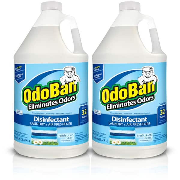 OdoBan 1 Gal. Fresh Linen Disinfectant and Odor Eliminator, Fabric Freshener, Mold Control, Multi-Purpose Concentrate (2-Pack)