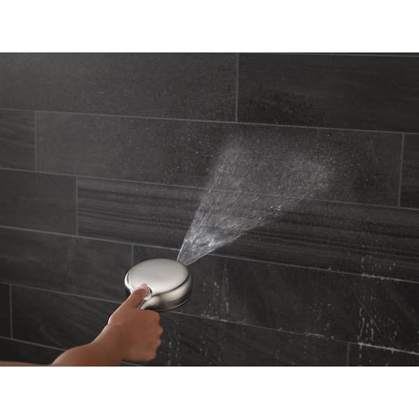 7-Spray Patterns 4.5 in. Wall Mount Handheld Shower Head 1.75 GPM with Cleaning Spray in Stainless