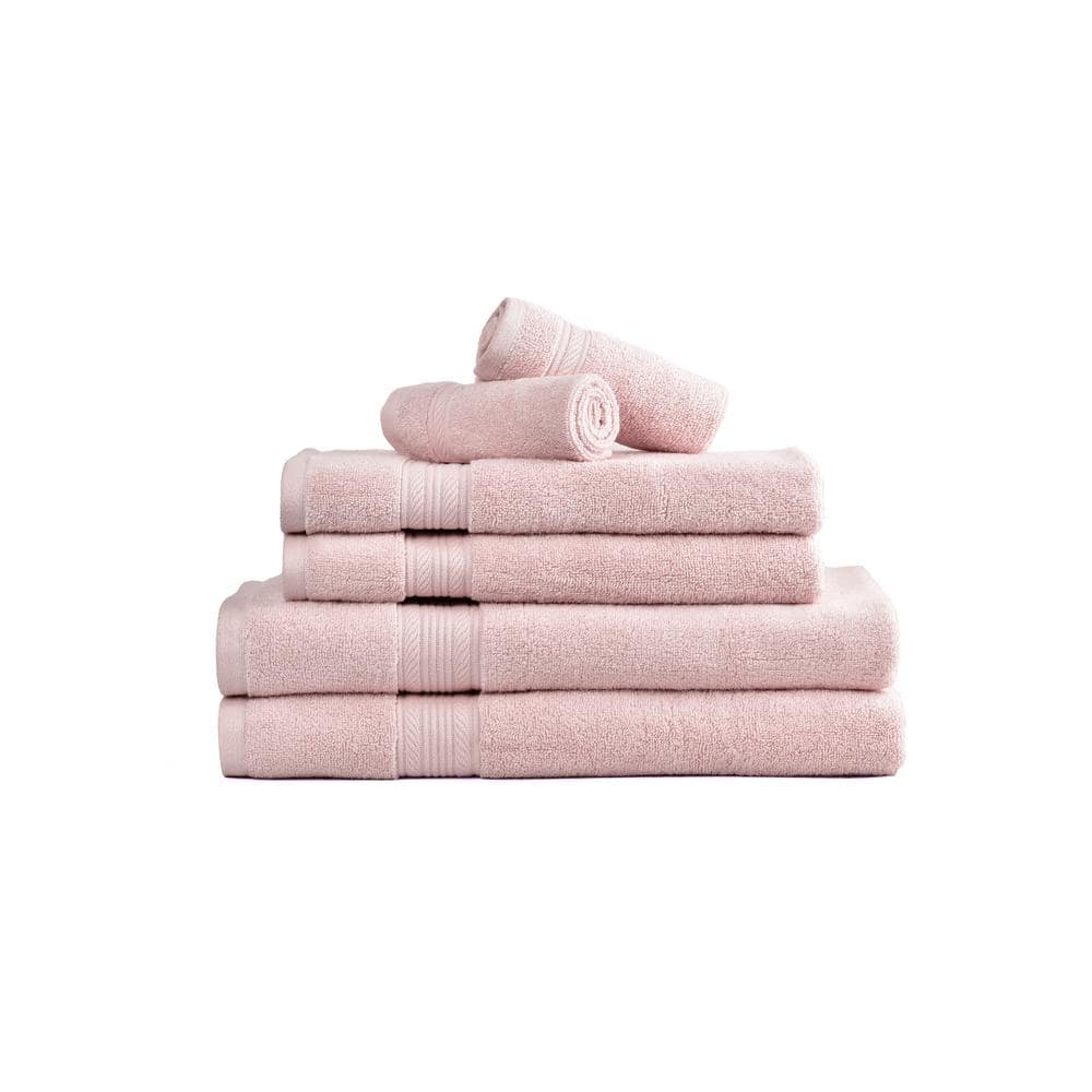 SPITIKO HOMES 6Piece Lilac Zero Twist 100 Cotton Towel Set 2Bath 2
