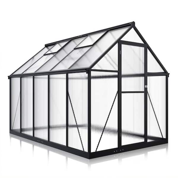 VIWAT 6 ft. W x 9 ft. D Greenhouse for Outdoors, Polycarbonate ...