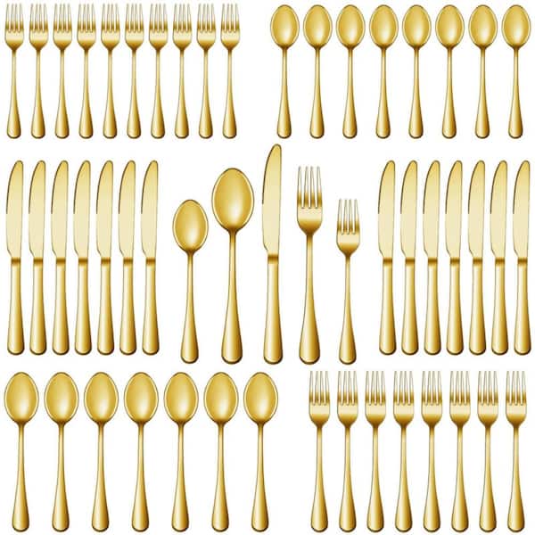 40-Piece Classic Gold Stainless Steel Flatware Set(Service for 8)