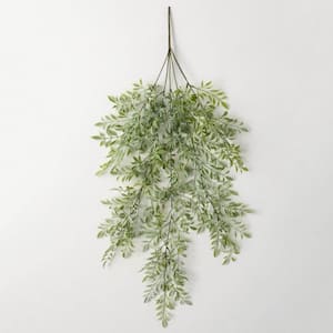 34 in. Artificial Dusted Tea Leaf Drop