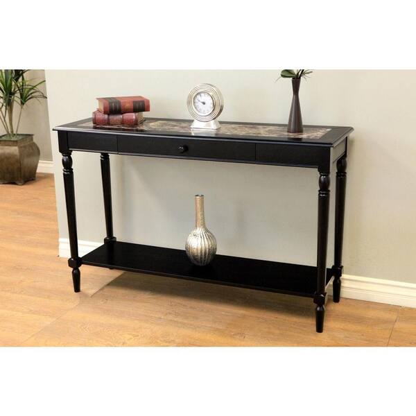 MegaHome Black Storage Console Table