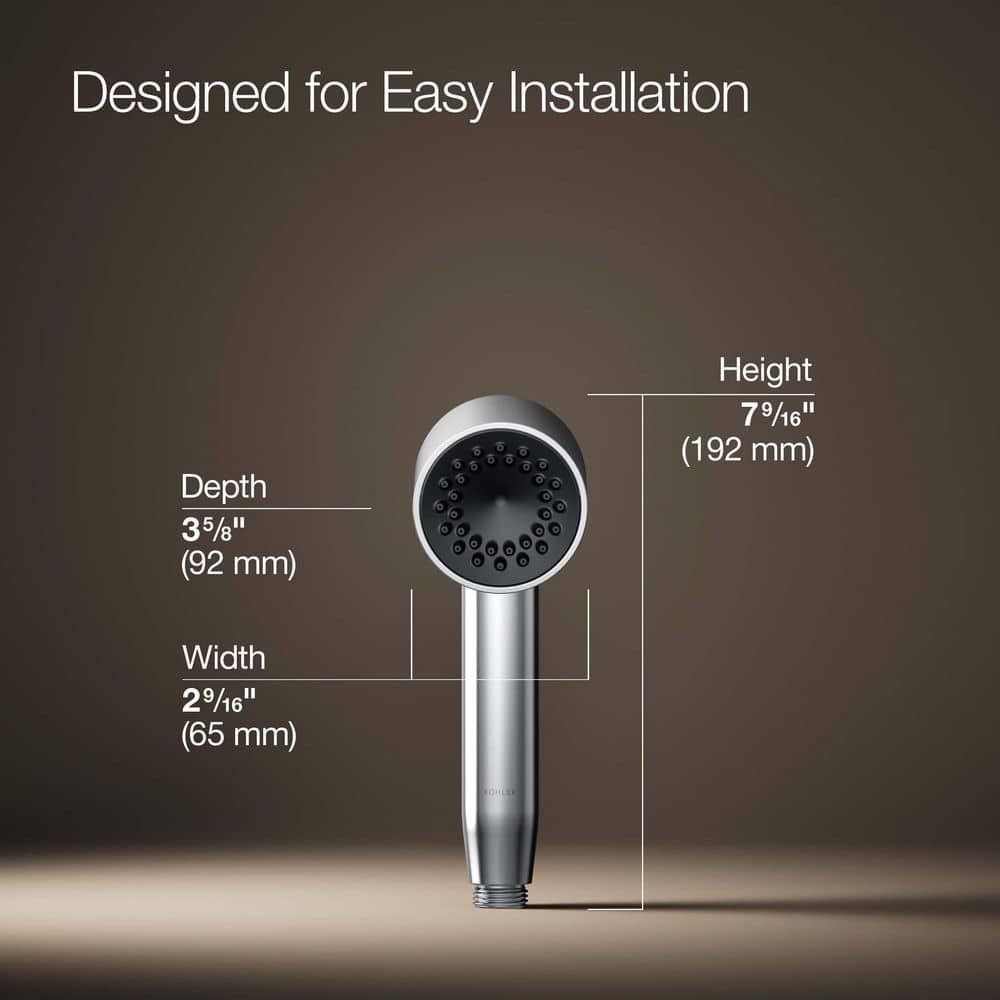 Compact Chrome Single Function Handheld Shower Head
