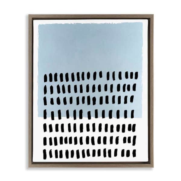Stupell Industries Blue Dotted Pattern by Michael Willett Brown Floater Frame Abstract Graphic Art Print 21 in. x 17 in.