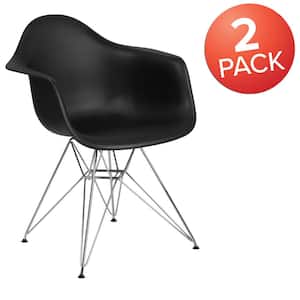 Black Plastic Party Chairs (Set of 2)