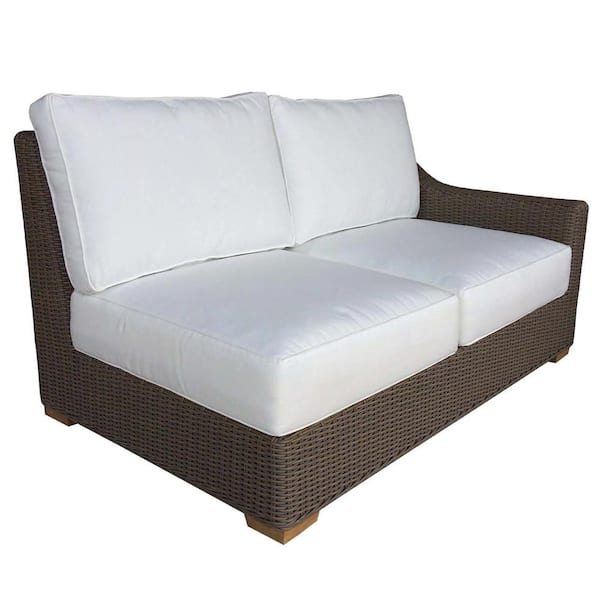 Padma's Plantation Outdoor Nautilus 59.53 in. Kubu Grey Solid Rattan 2-Seater Right Facing Loveseats