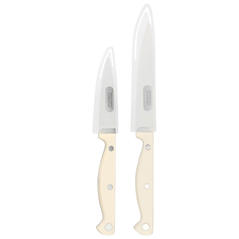 MARTHA STEWART EVERYDAY Keswick 2-Piece Cutlery and Sheath Set in Linen