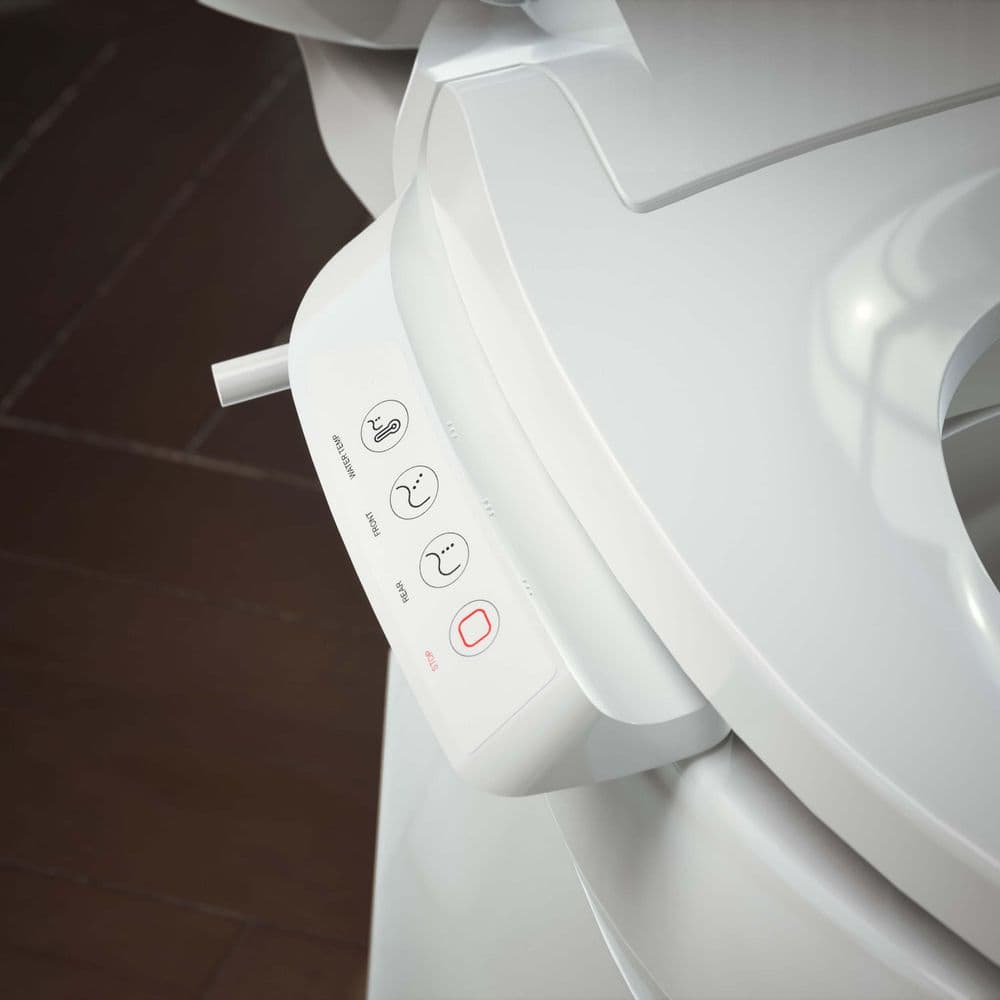 White Elongated Warm Water Bidet Toilet Seat with UV Sanitizing