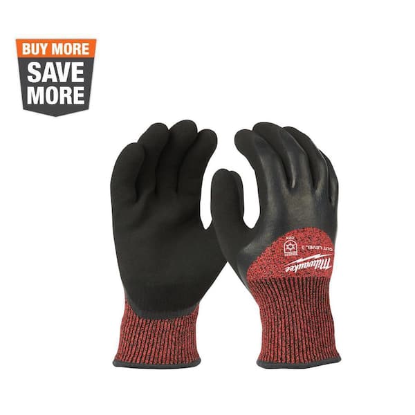 Milwaukee Large Red Nitrile Level 3 Cut Resistant Dipped Work