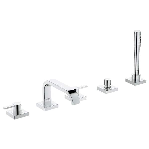 GROHE Allure 2-Handle Deck-Mount Roman Bathtub Faucet with Personal Handheld Shower in StarLight Chrome