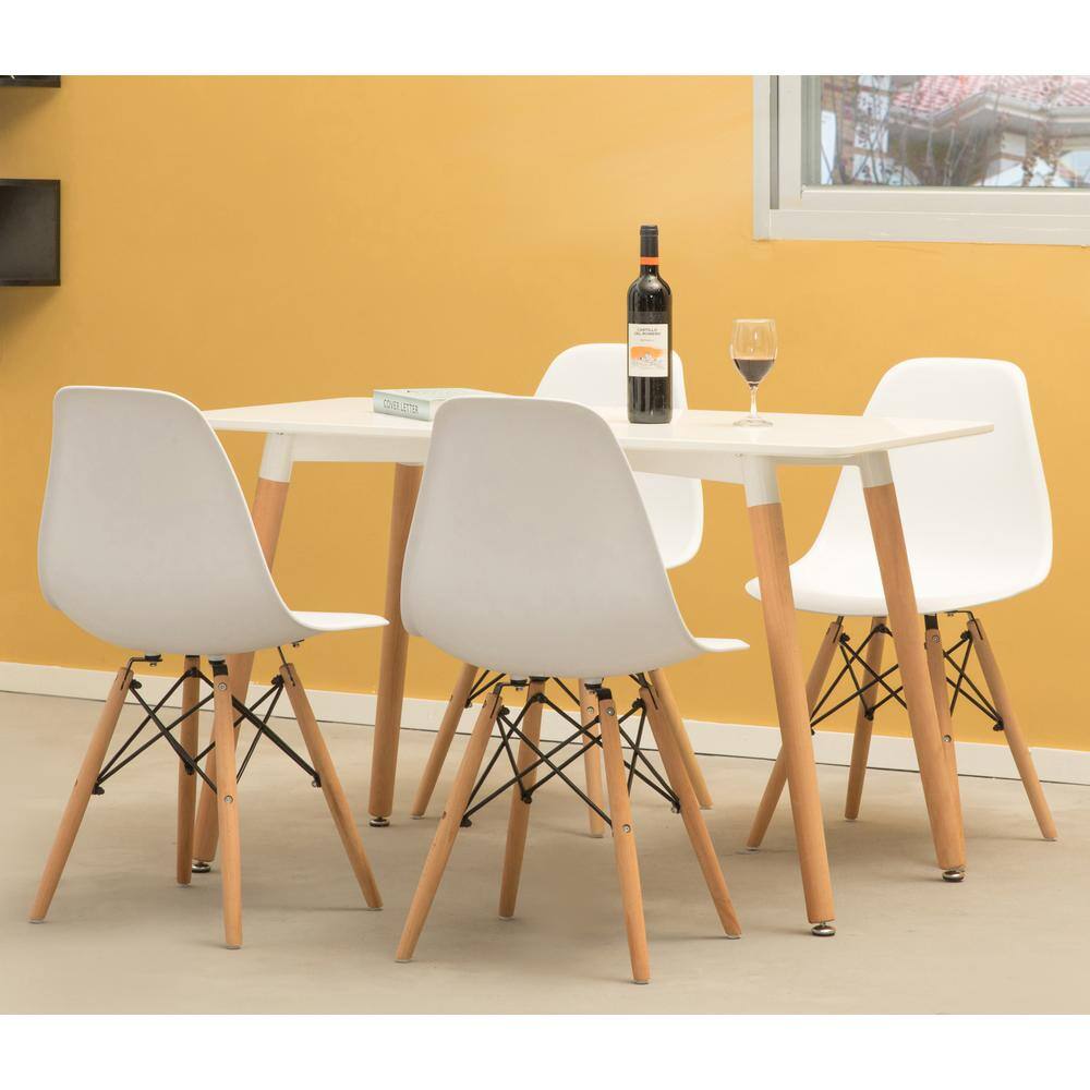 White High Back Wooden Side Chair