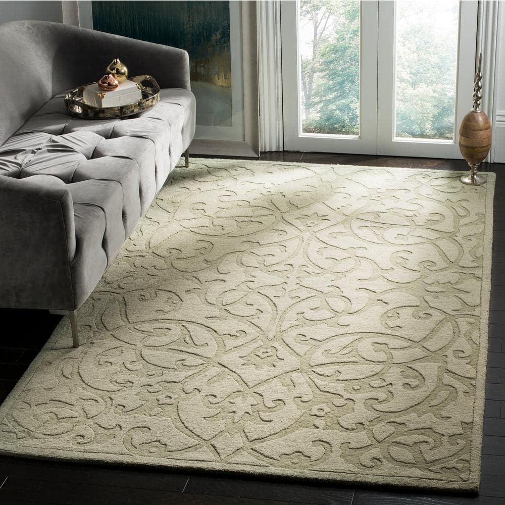 Sage Hand-Tufted Wool Rectangular Area Rug 7'6" x 9'6"