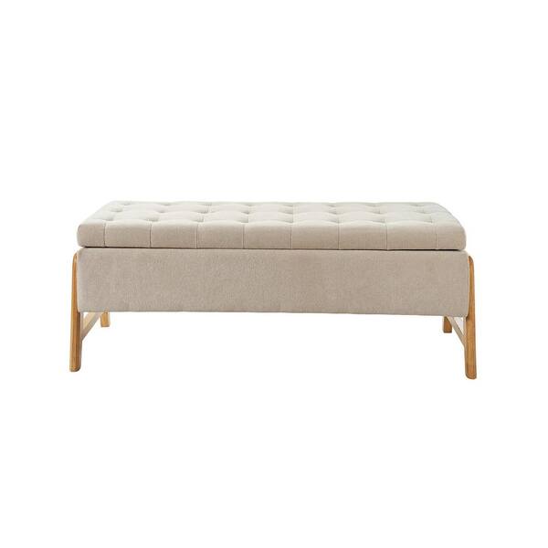 JAYDEN CREATION Hedda Tan 49.6 in. Wide Upholstered Storage