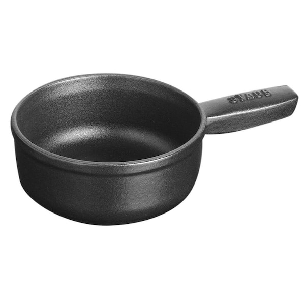 Cast Iron 12 oz. Mini Cheese Fondue Pot Sauce pan 0.375 qt. - Matte Black