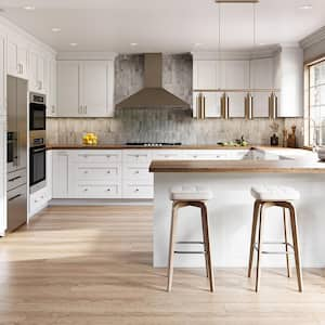 Washington Vesper White Plywood Shaker Assembled Lazy Suzan Corner Kitchen Cabinet Sf Cl L 33 in W x 24 in D x 34.5 in H