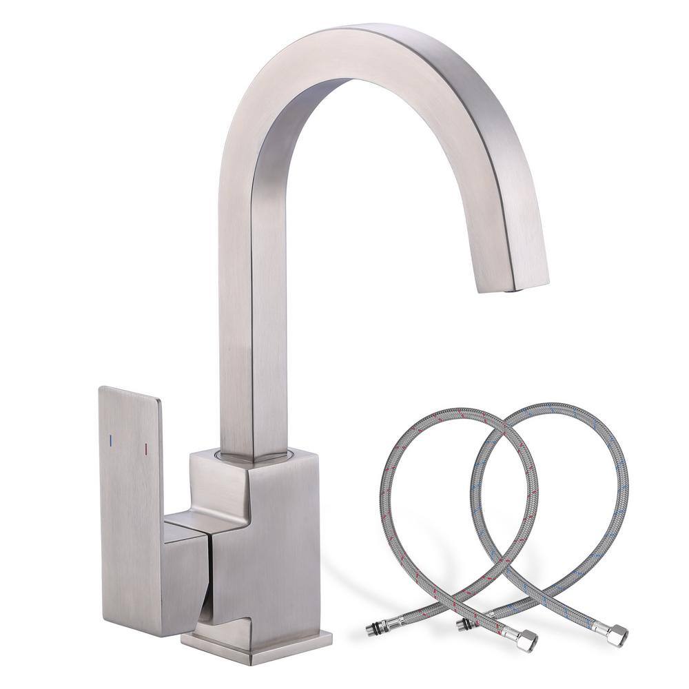Single Handle Stainless Steel Bar Faucet Deckplate Not Included with Swivel Spout in Brushed Nickel price history on PriceWatchPro