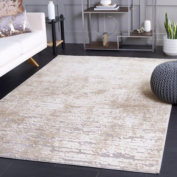 Spirit 5 ft. x 5 ft. Taupe/Ivory Marble Square Area Rug