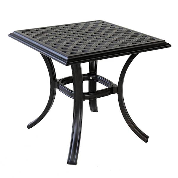 AUTMOON Aluminum 21 in. Standard End Table, Espresso Brown