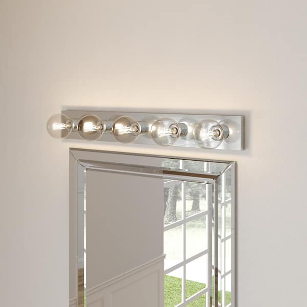 Broadway Collection 5-Light Polished Chrome Traditional Bath Vanity Light