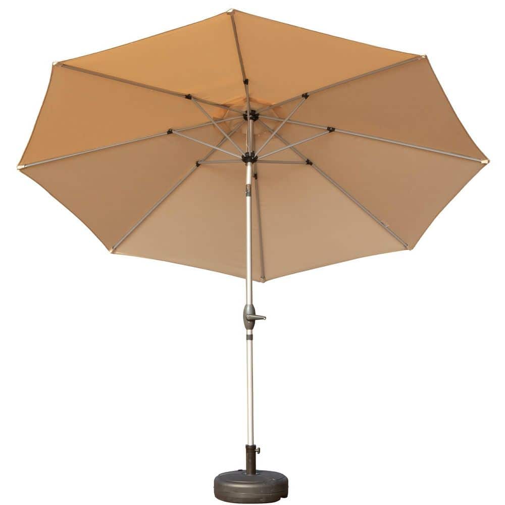 9 ft. Aluminium Market Patio Umbrella with Push Button Tilt and Crank, 8 Sturdy Ribs, UV Protection Waterproof in Beige price history on PriceWatchPro