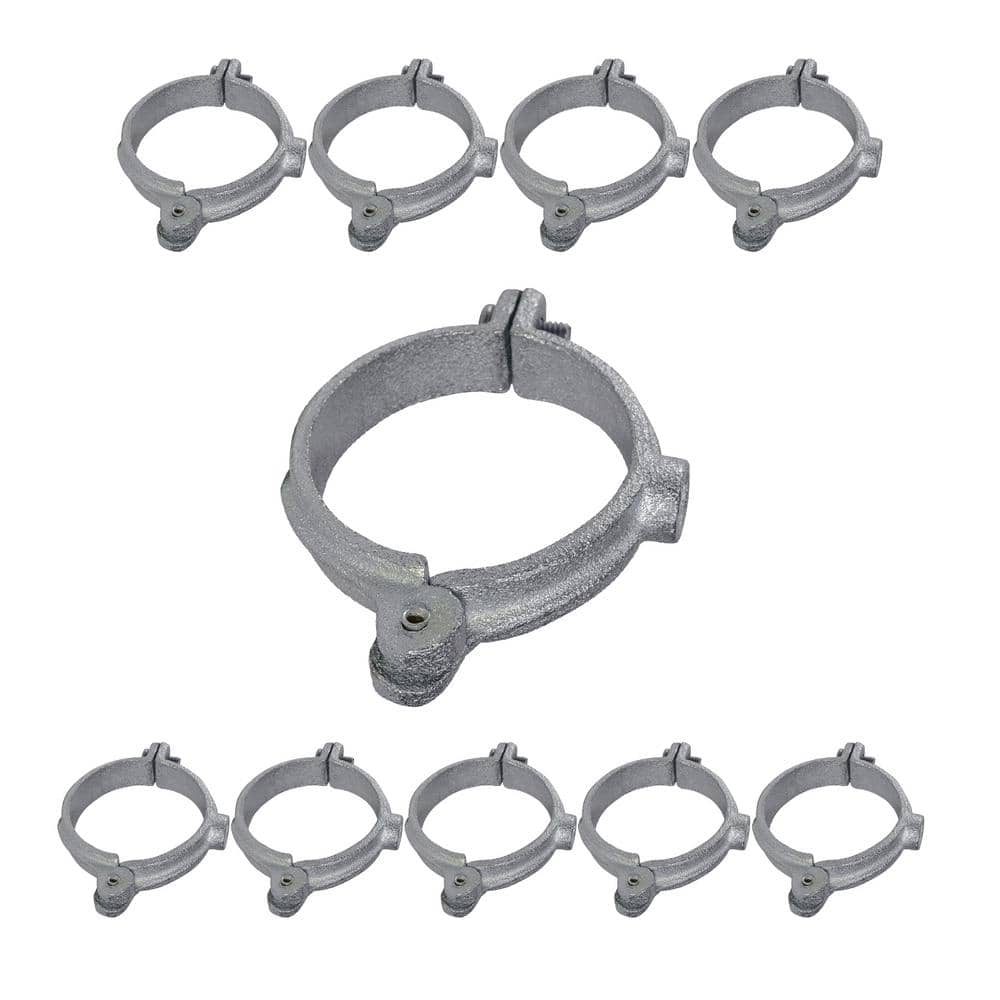 The Plumber's Choice 1 in. Hinged Split Ring Pipe Hanger, Galvanized Iron Clamp with 3/8 in. Rod