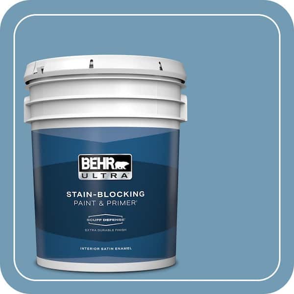 BEHR ULTRA 5 gal. #560D-5 Ocean View Extra Durable Satin Enamel Interior Paint & Primer