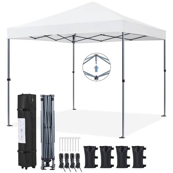 Yaheetech 10 ft. x 10 ft. White Pop-Up Canopy DYq82i0001 - The Home Depot