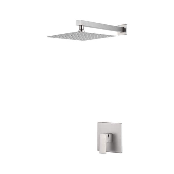 Flynama Single Handle 1-Spray Shower Faucet 2.5 GPM with 360 Degree Swivel in. Brushed Nickel