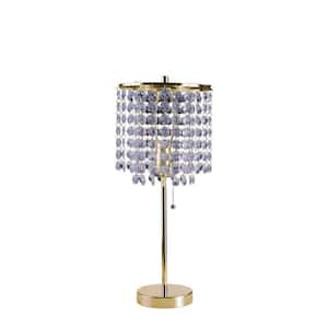 19 in. H Gold Crystal Table Lamp, E27, Bulb Not Included