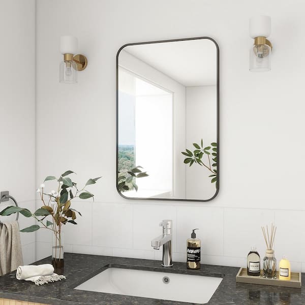 XRAMFY 26 in. W x 38 in. H Irregular Modern Frameless MDF Wall Mirror  BMFL032638 - The Home Depot