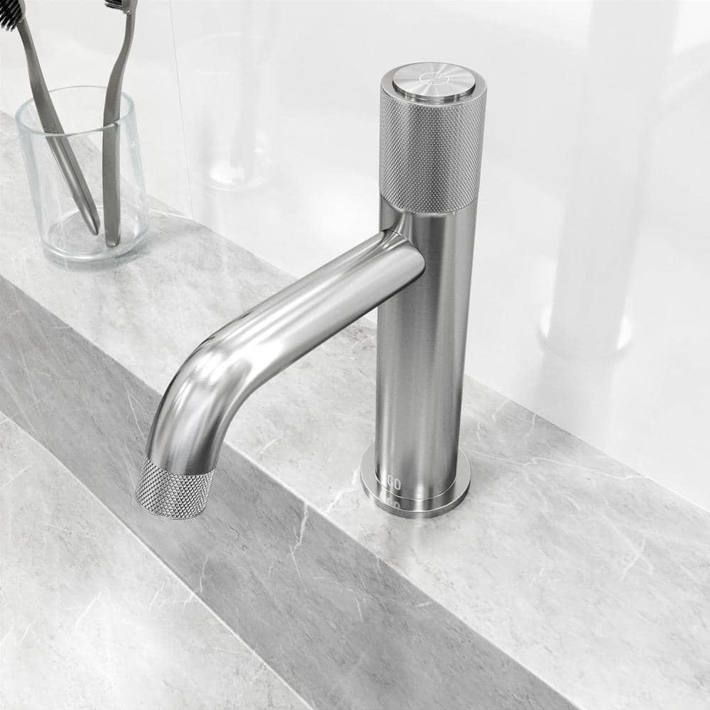 Apollo Brushed Nickel Single Hole Bathroom Faucet with High-Arc Spout