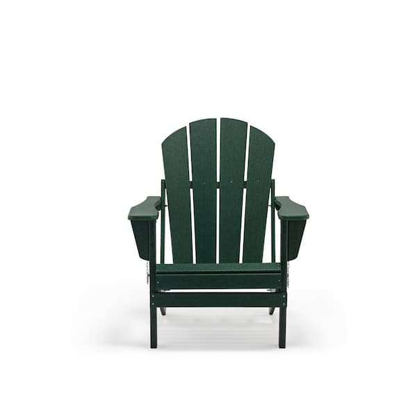 Unbranded SERGA Dark Green Plastic Folding Outdoor Adirondack Chair