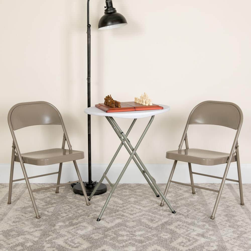 Carnegy Avenue Gray Metal Outdoor Safe Folding Chair CGA-BD-225797