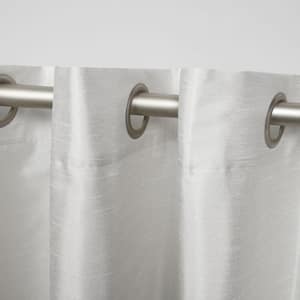 Chateau Black Pearl Stripe Light Filtering Grommet Top Curtain, 54 in. W x 63 in. L (Set of 2)